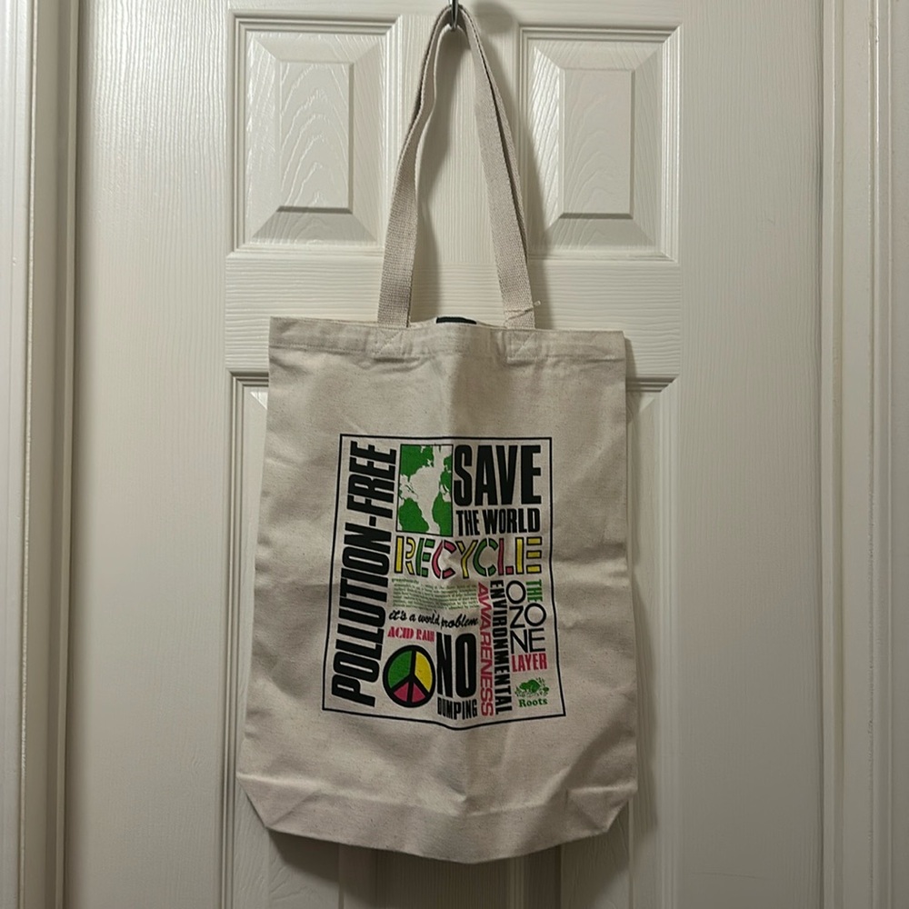 Roots Recycle Retro 90’s Themed Tote Bag